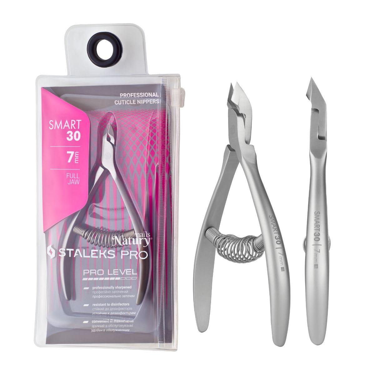 STALEKS PRO by Natury Nails Alicate profesional para cutículas 7 mm. Acero inoxidable (Smart 30-7mm)