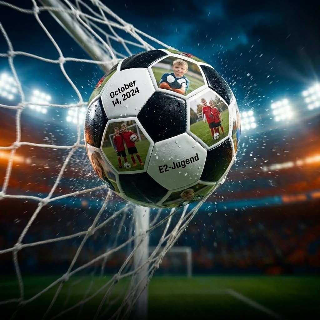 Personalisierter Fußball mit Foto Namen Text Logo Individuelles Fußballgeschenk Fussball Personalisiert Geburtstagsgeschenk Personalisierte Geschenke für Jungen Mädchen Papa Fußball-Fans Sohn Tochter