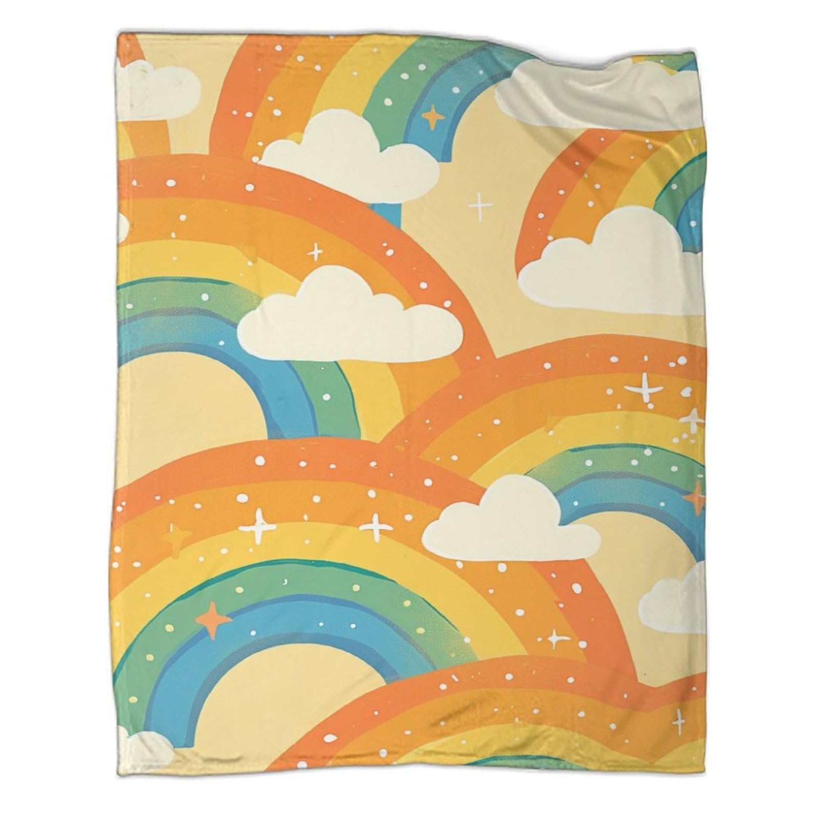 Couverture arc-en-ciel chaude anti-froid plaid moelleux grand lit