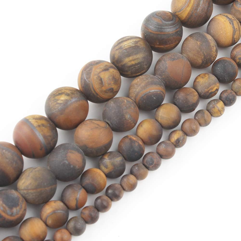 Dull Unpolished Tiger Eye Stone Beads 8 mm Round Loose