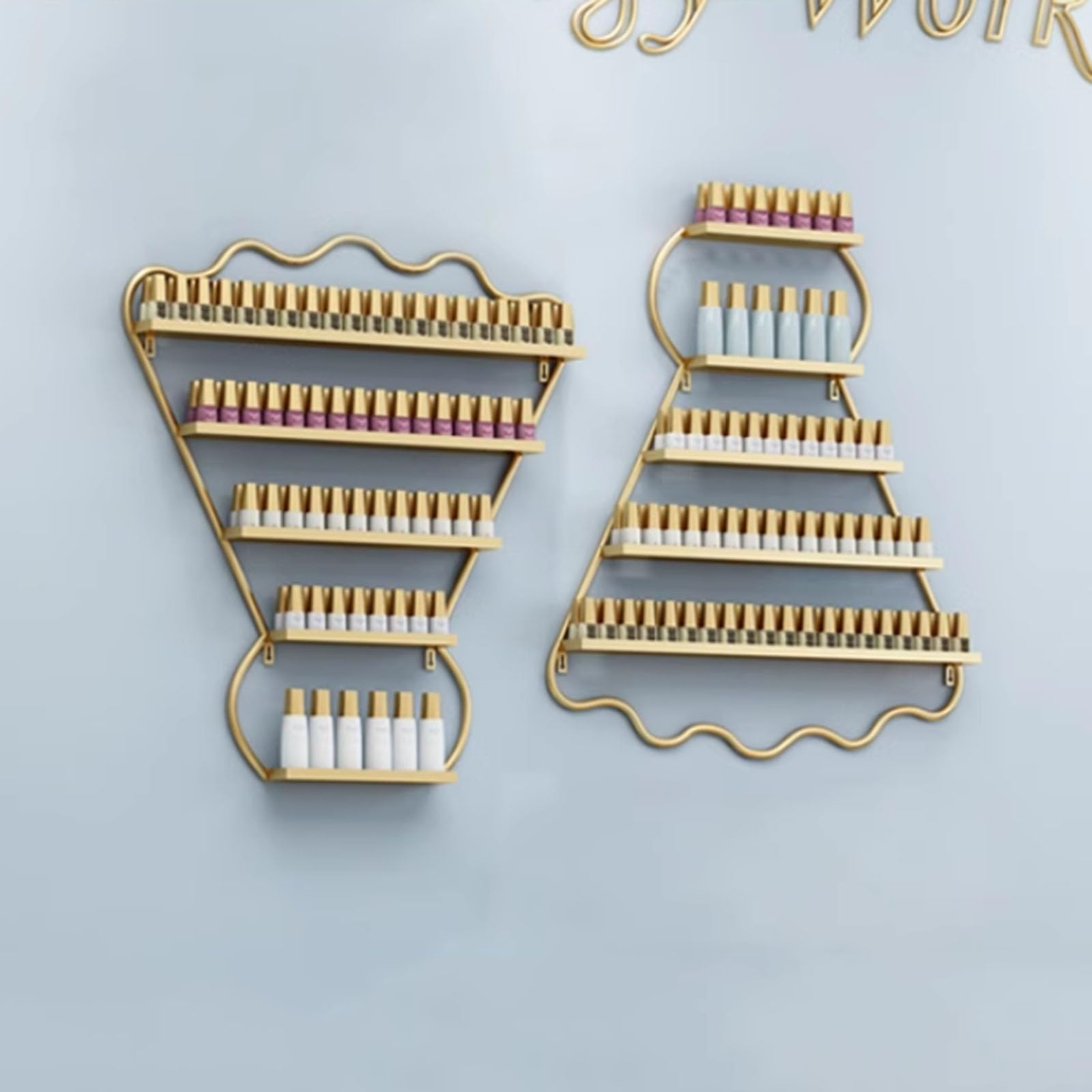 FEITJMMW Nail Polish Organizer Wall Mounted Nail Polish Rack Nail Polish Holder Stand Rectangle Nail Polish Storage Organizer