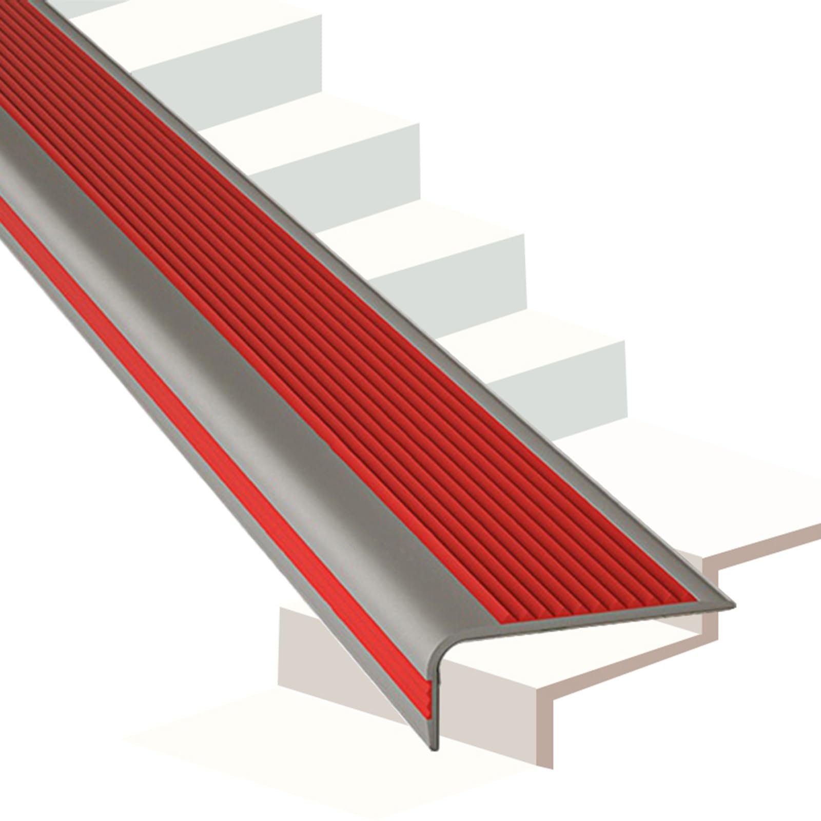 Perfil de PVC autoadhesivo de borde para escaleras Tira de transición para borde de escalera, 4 pulgadas, protector de borde de nariz de escalera de goma flexible, peldaños de madera, molduras de nar
