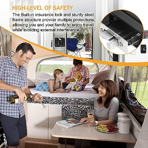 Image of RV Entry Door Lock Travel Trailer: Paddle Deadbolt Door Locks for Travel Trailers with 4 Camper Keys,100% Metal Door Latch for Camper