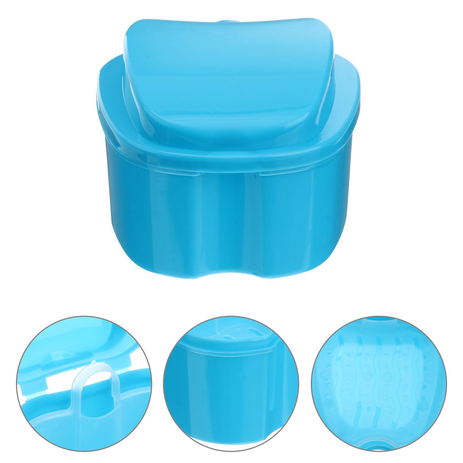 Pp Boîte Bleu Mini Prothèse Dentaire avec Filet en Suspendu