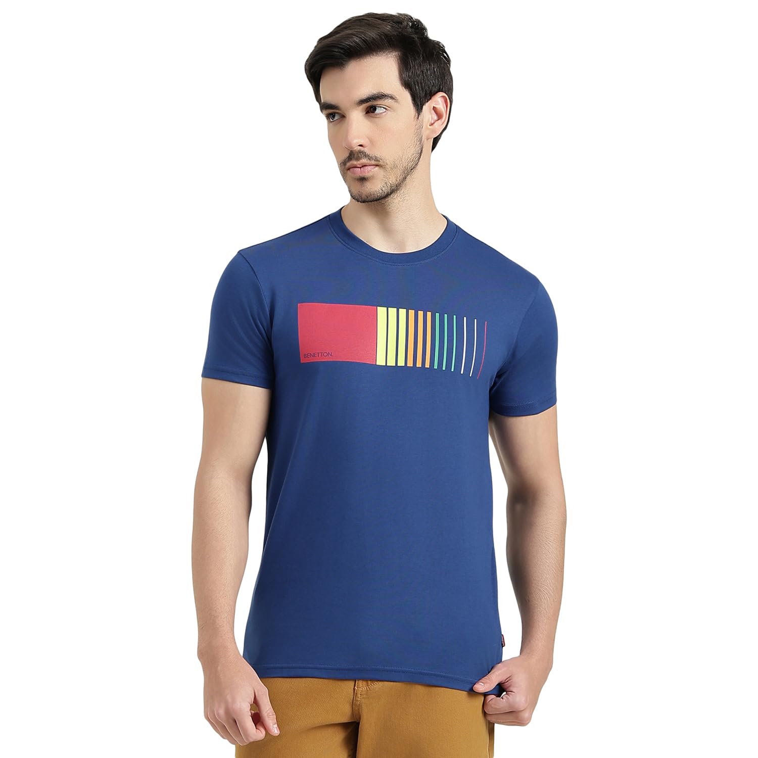 united colors of benetton Regular Fit Round Neck Printed T-Shirt - 26P3ZSTJ3517IBT2-picture-20
