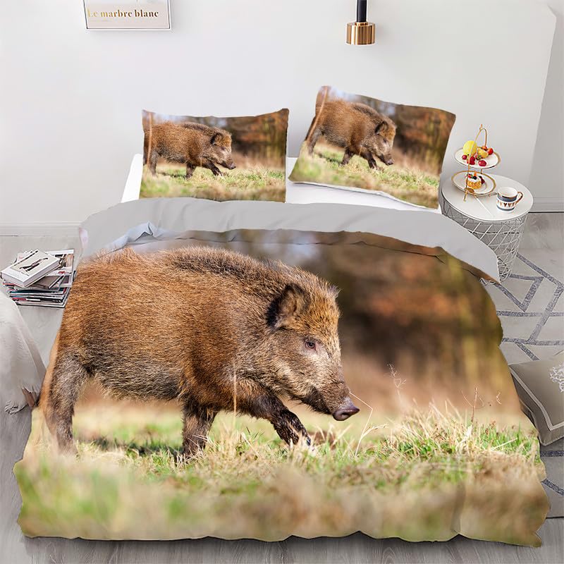 Housse de couette 140x200 cm sanglier de qualité supérieure microfibre 110g/㎡