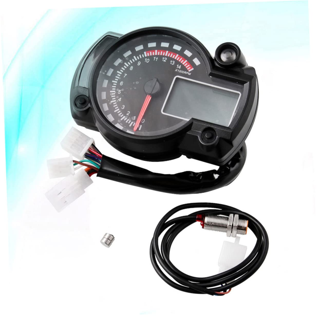 Motorcycle Speedometer Digital Tachometer Odometer Battery Status Powersports Gauge