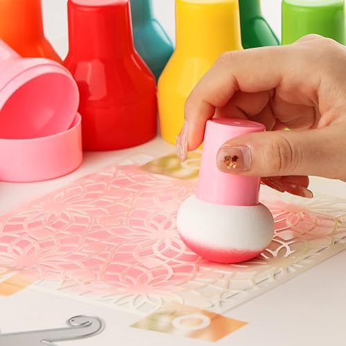 Miniatura 10 de Juego de 23 aplicadores de tinta con estuches de almacenamiento, punteros de papel para aplicación directa de tinta en proyectos de manualidades