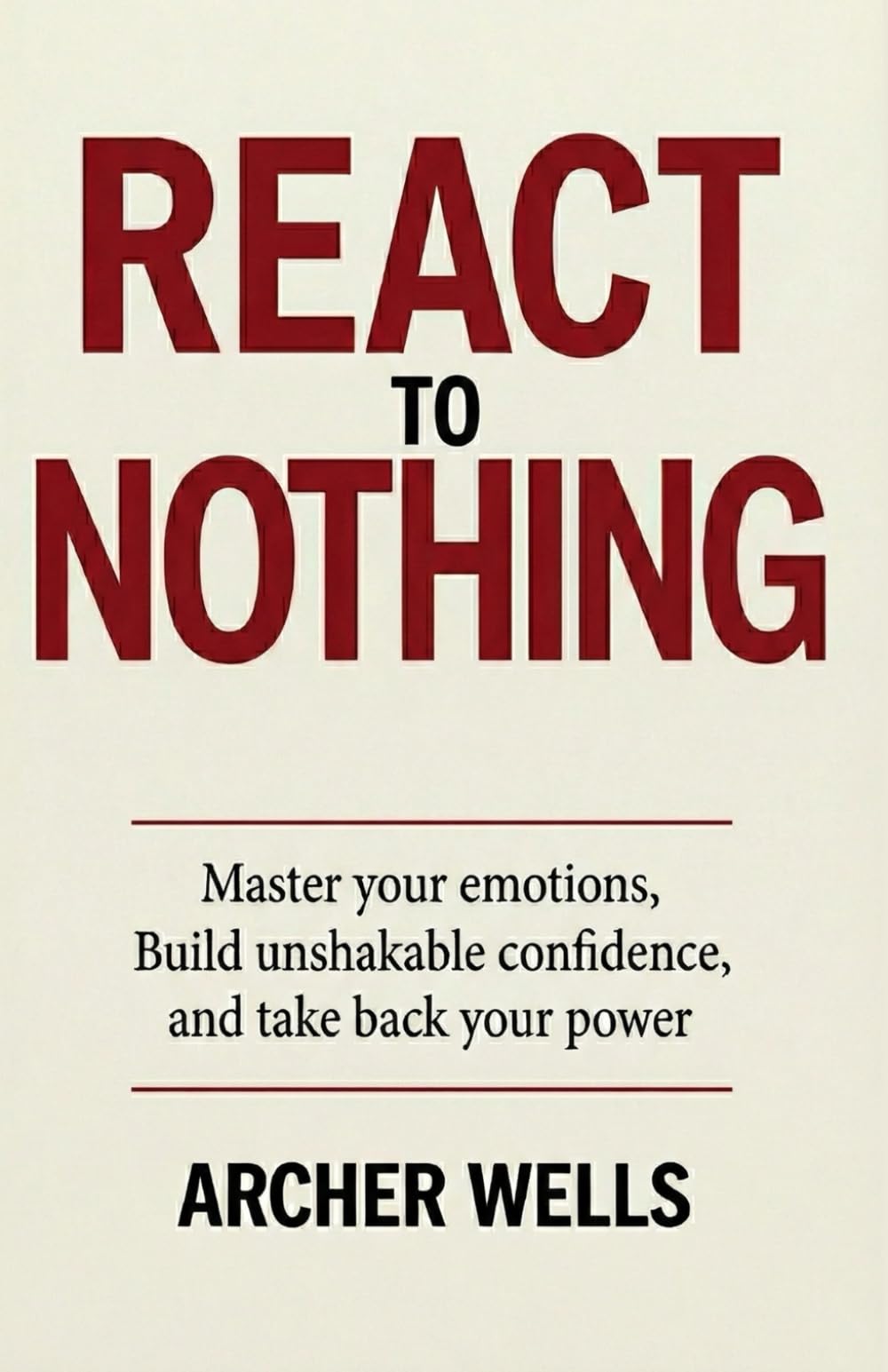 React To Nothing: Master Your Emotions, Build Unshakable Confidenc and Take Back Your Power