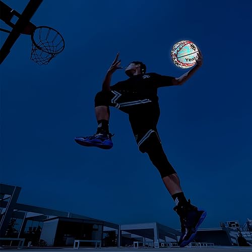 Miniatura 2 de Baloncesto holográfico tamaño 7 (29.5 pulgadas) reflectante de cuero brillante para adultos y jóvenes, regalos