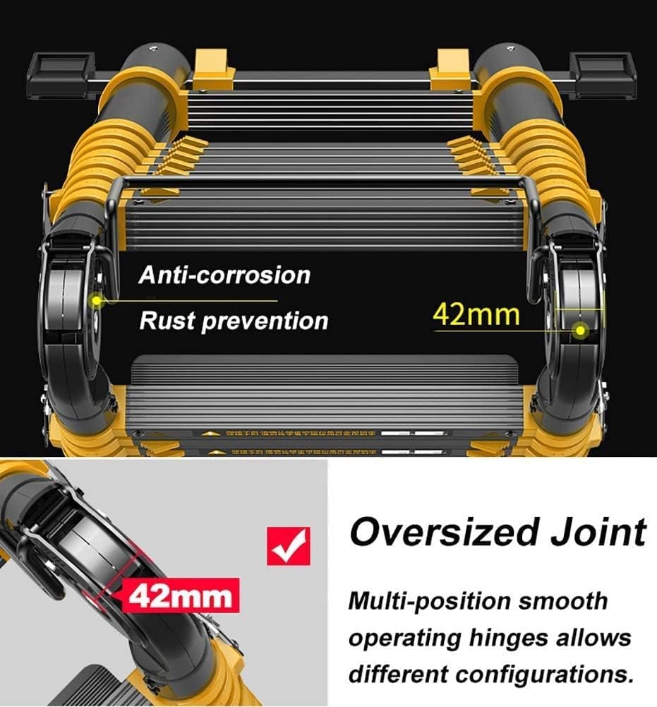 Black Folding Ladder,with Support Bar Multi-Purpose Ladder Telescoping Extension Heavy Duty Ladder Aluminium Domestic Ladder Stepladder
