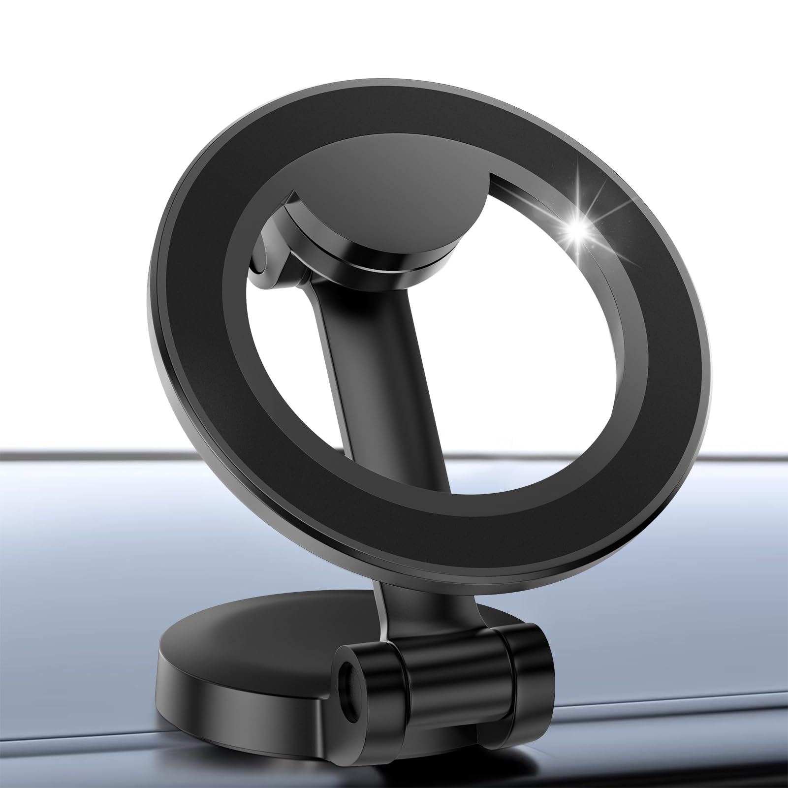 車載スマホホルダー MagSafe対応 スマホスタンド 超強磁力 携帯ホルダー マグネット 落下防止 360度回転 折りたたみ 3M粘着シール 安定性拔群 車載ホルダー 片手操作 取付簡単 車 ホルダー スマホスタンド車 アルミ合金製 iPhone 17 16 15 14 13 12 Samsung Sony Xperia HUAWEI Google全機種対応