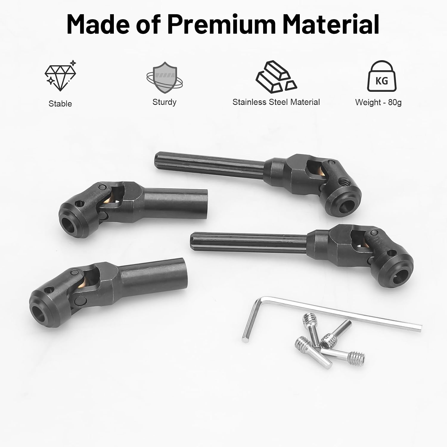 CVD Drive Shaft, daitoku Universal Joint Center Drive Shaft 84mm-105mm for 1/10 Axial SCX10 Trx4 SCX10II 90046 Wraith D90 TF2 Redcat Gen7 GEN8 RC Crawlers (2PCS)