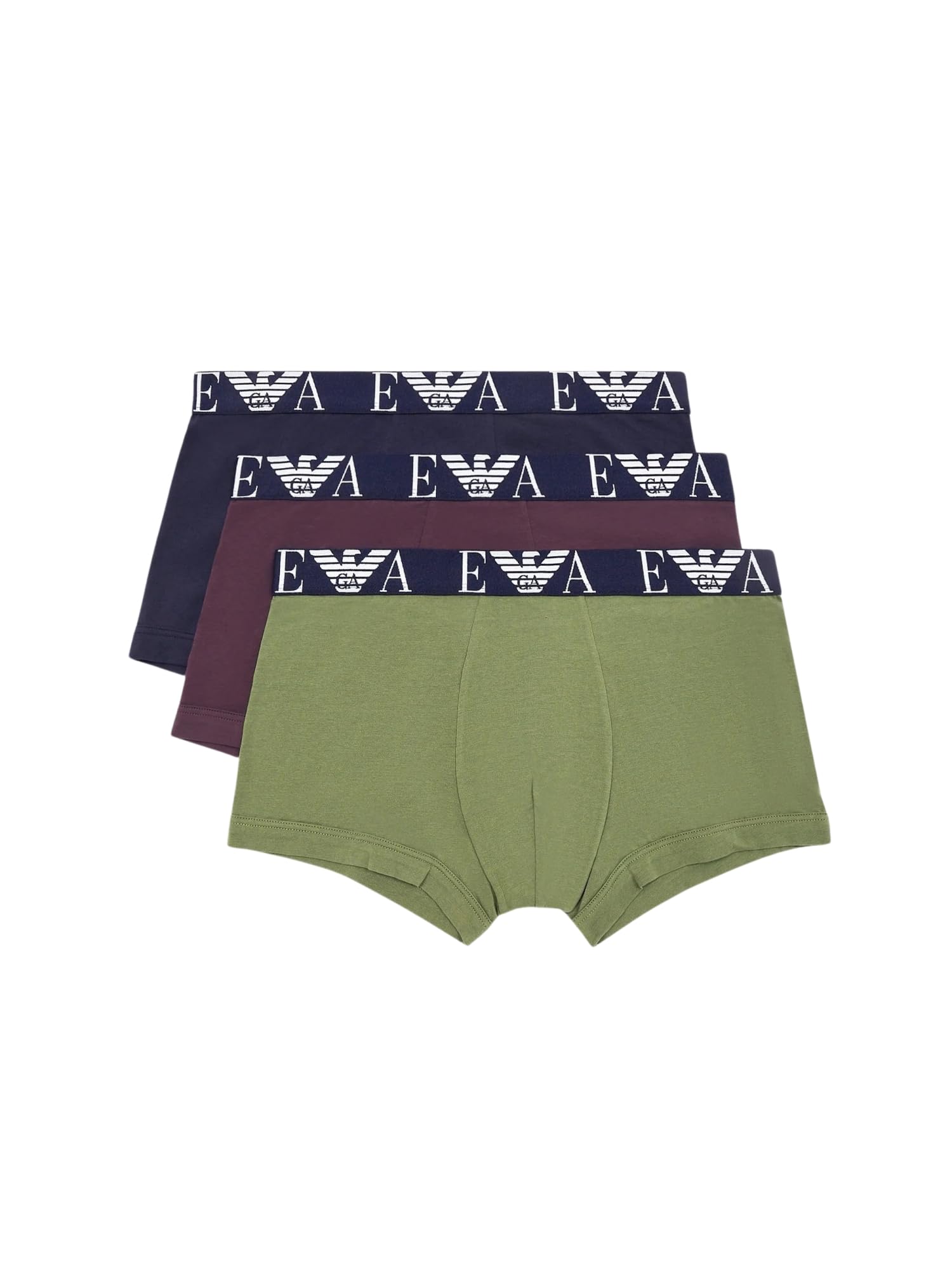 Emporio Armani 3-Pack Logo Trunks - Grn/Blu/Rd20385 - X Large