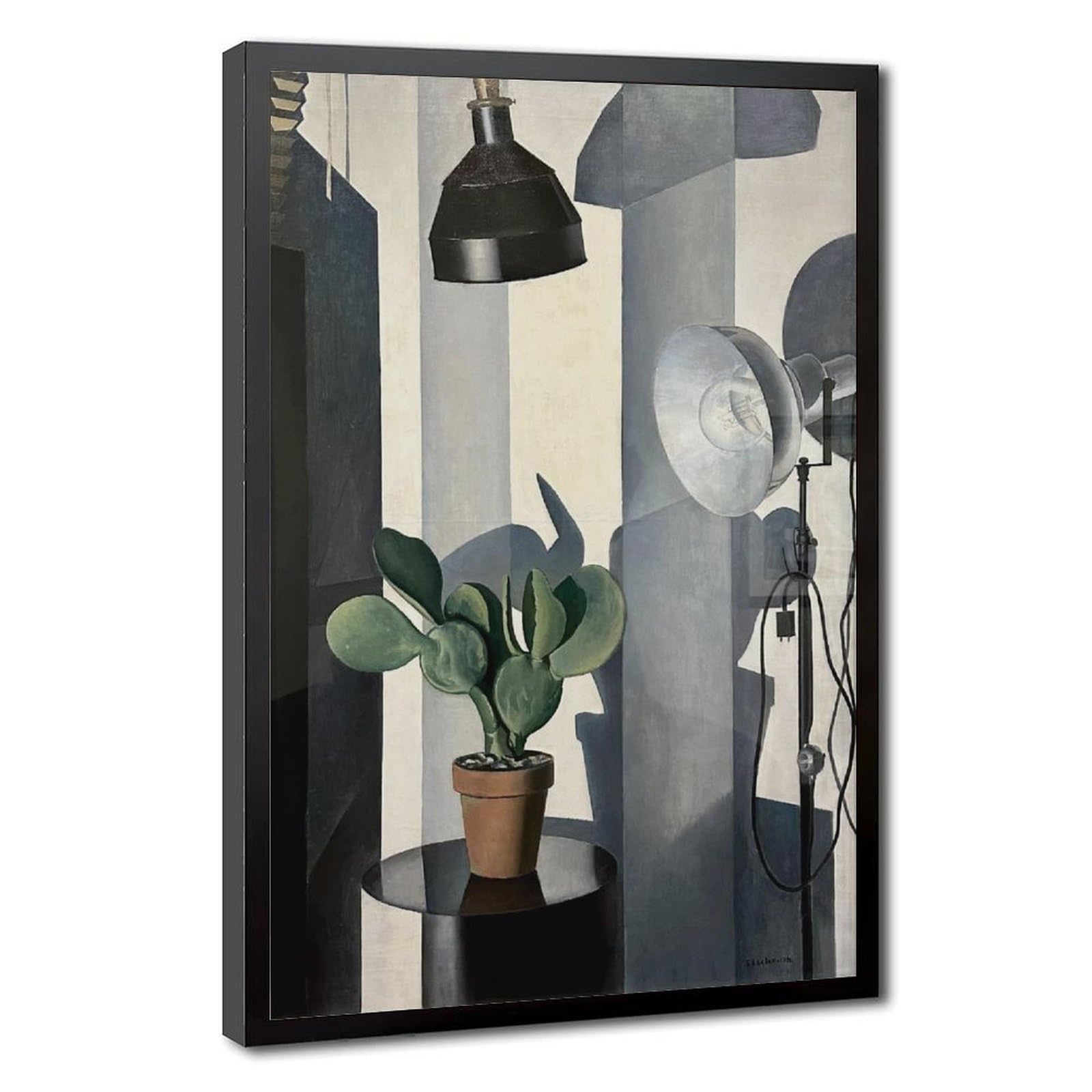 WCYB Charles Sheeler Cactus Print Modernist Still Life Art Posters Prints Canvas Deco Paintings Wall Art Hangable Frame 12" L X 18" W