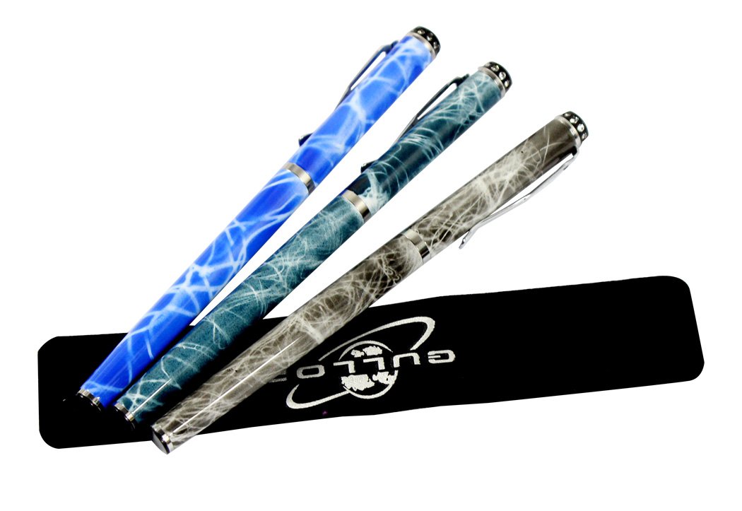 Gullor Jinhao Füllfederhalter-Set – 2 Stück, Mittlere Feder, Silberne Zierleiste, In Gold & Blau