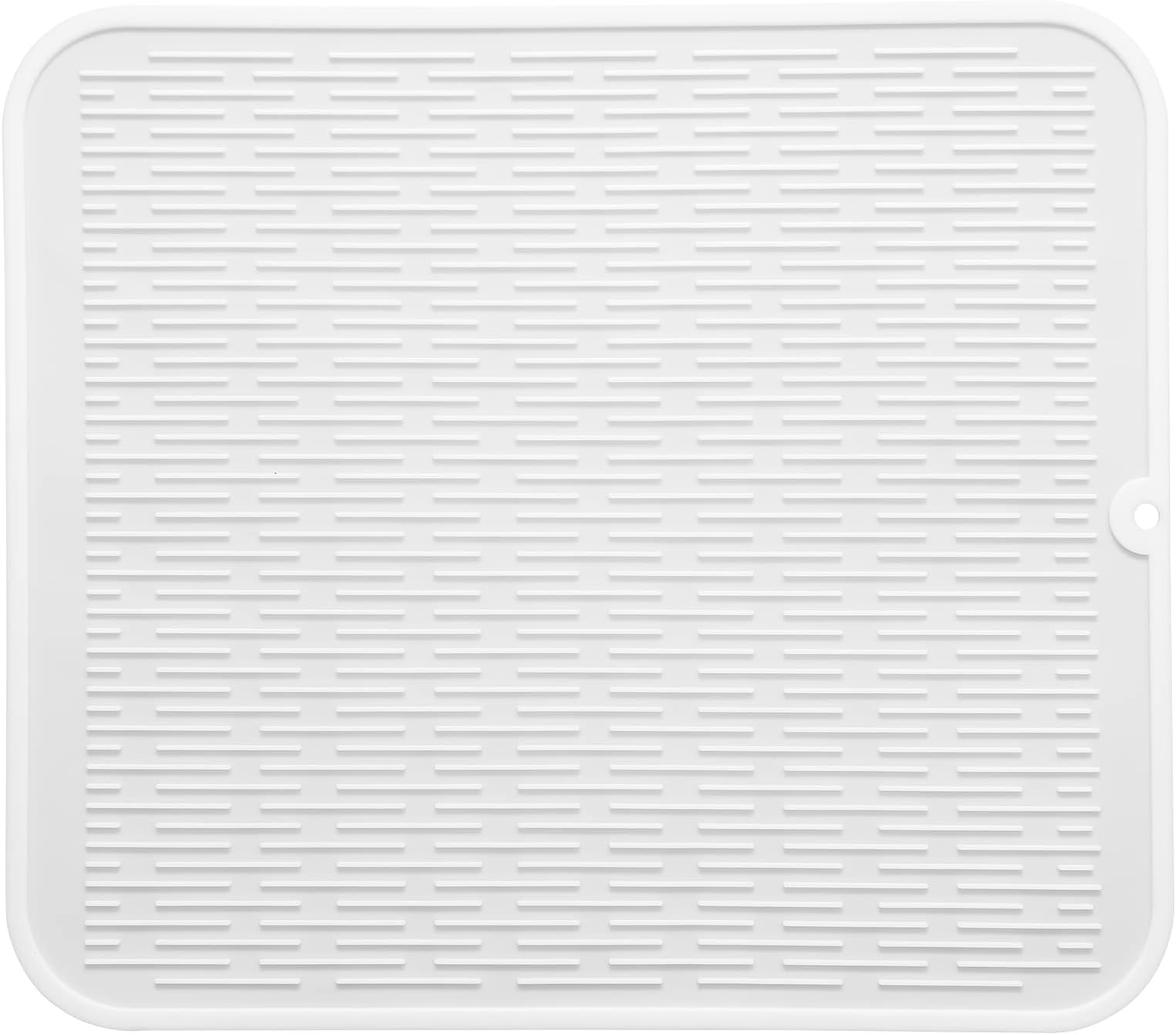 MicoYang Silicone Dish Drying Mat for Multiple Usage,Easy clean,Eco-friendly,Heat-resistant Silicone Mat for Kitchen Counter or Sink,Refrigerator or Drawer Liner White XL 18 inches x 16 inches