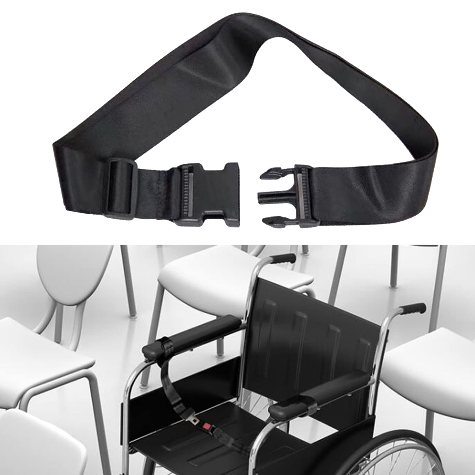 jojomis Los cinturones de seguridad duraderos para silla de ruedas se utilizan para cuidar de los pacientes, correas de arnés de cojín con hebilla de fácil liberación, 2 metros