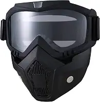 BROYEUR Máscara de Paintball Antiembaçante, Máscara Tática Facial Completa Óculos Destacáveis para Motocicleta Ciclismo Esqui Halloween Jogo Cs Cosplay (Claro)