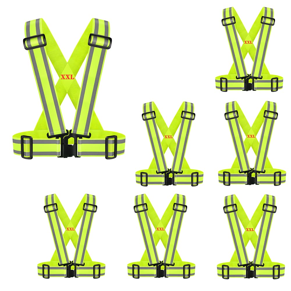 IDOU High Visibility Safety Vest | Reflective Running Gear for Walking,Cycling,Construction,Motorcycle|Men,Women(7PACK-XXL)