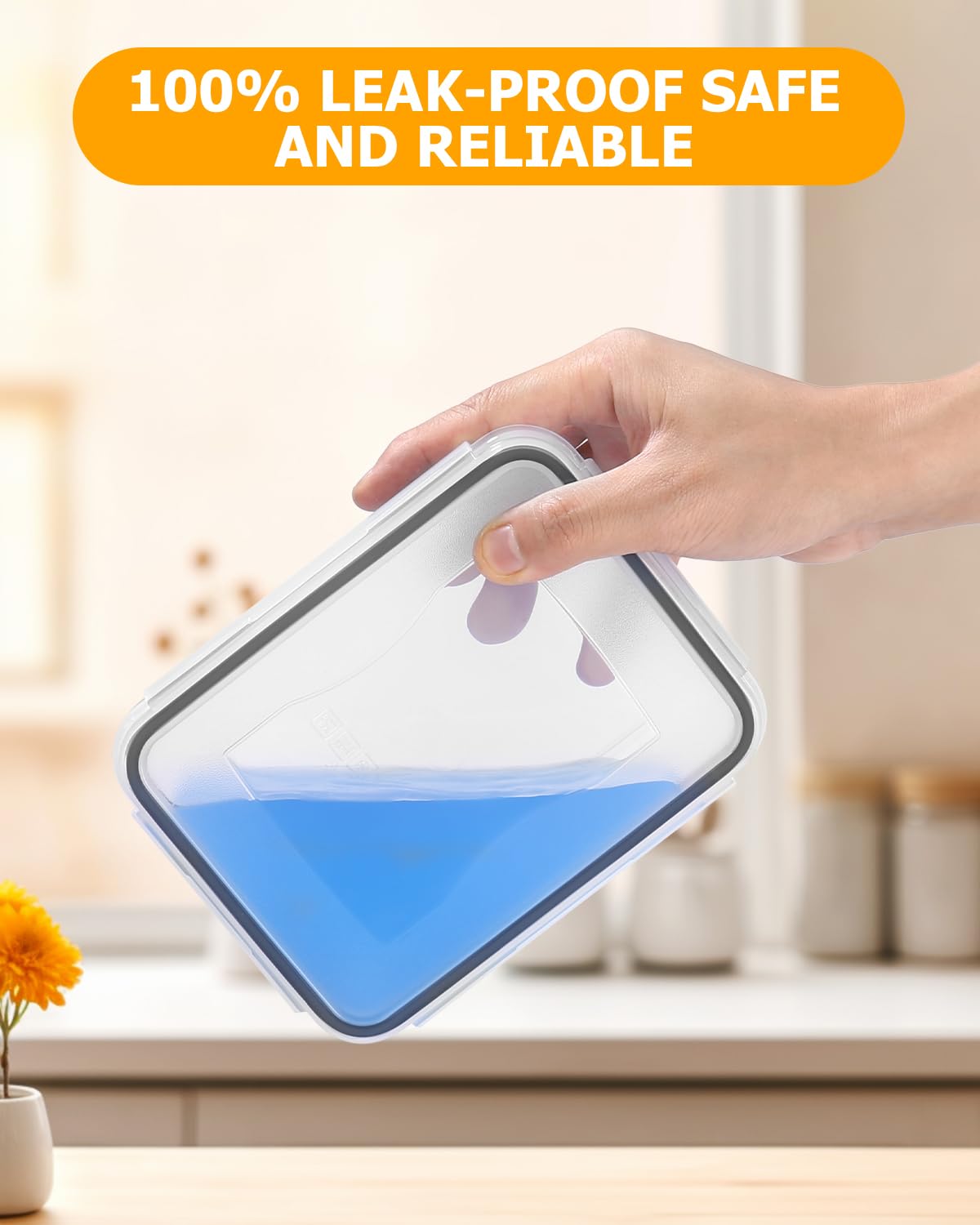 24 Pezzi Contenitori di Plastica Contenitori Alimenti,Barattoli Cucina con Coperchio Contenitori Pasta Barattoli Cucina Senza BPA per Cereali, Porta Muesli,Farina 1L/0.84L/0.7L/0.55L/0.35L