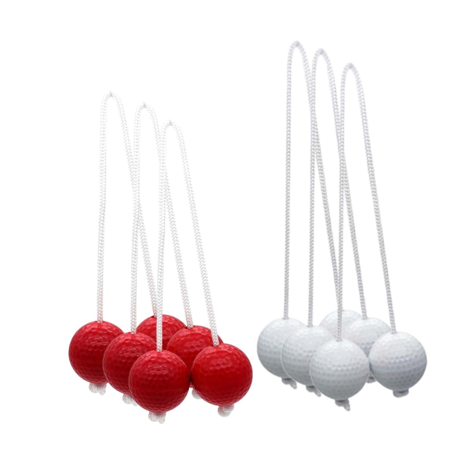 Menolana 6X Ladder Balls Diameter 42mm Easy to Use Practical Outdoor Lawn Yard Backyard Game, 3 Red and 3 White