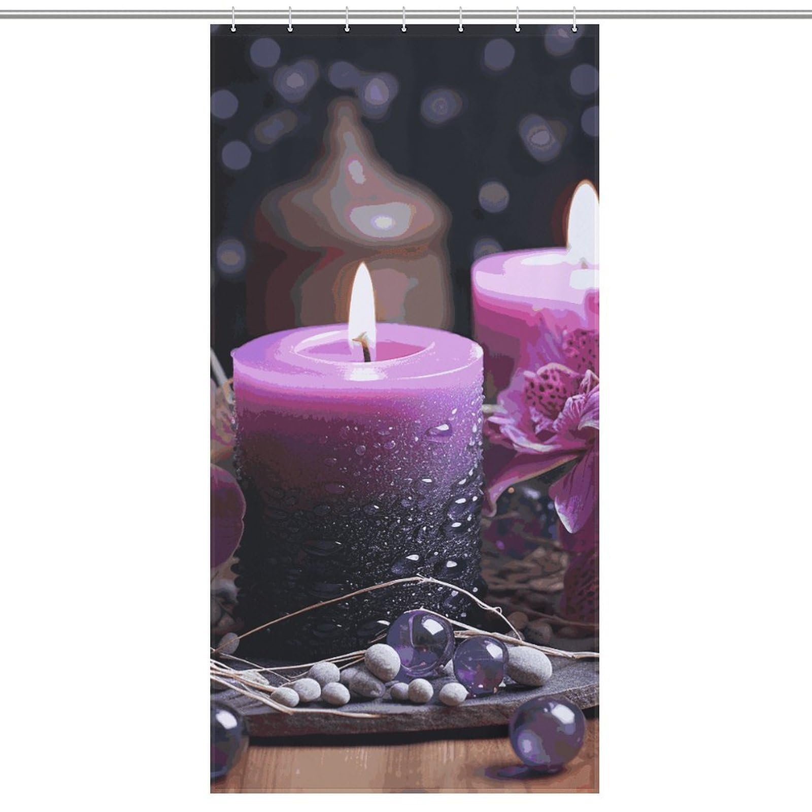 Rideau de douche de qualité supérieure avec œillets antirouille violet