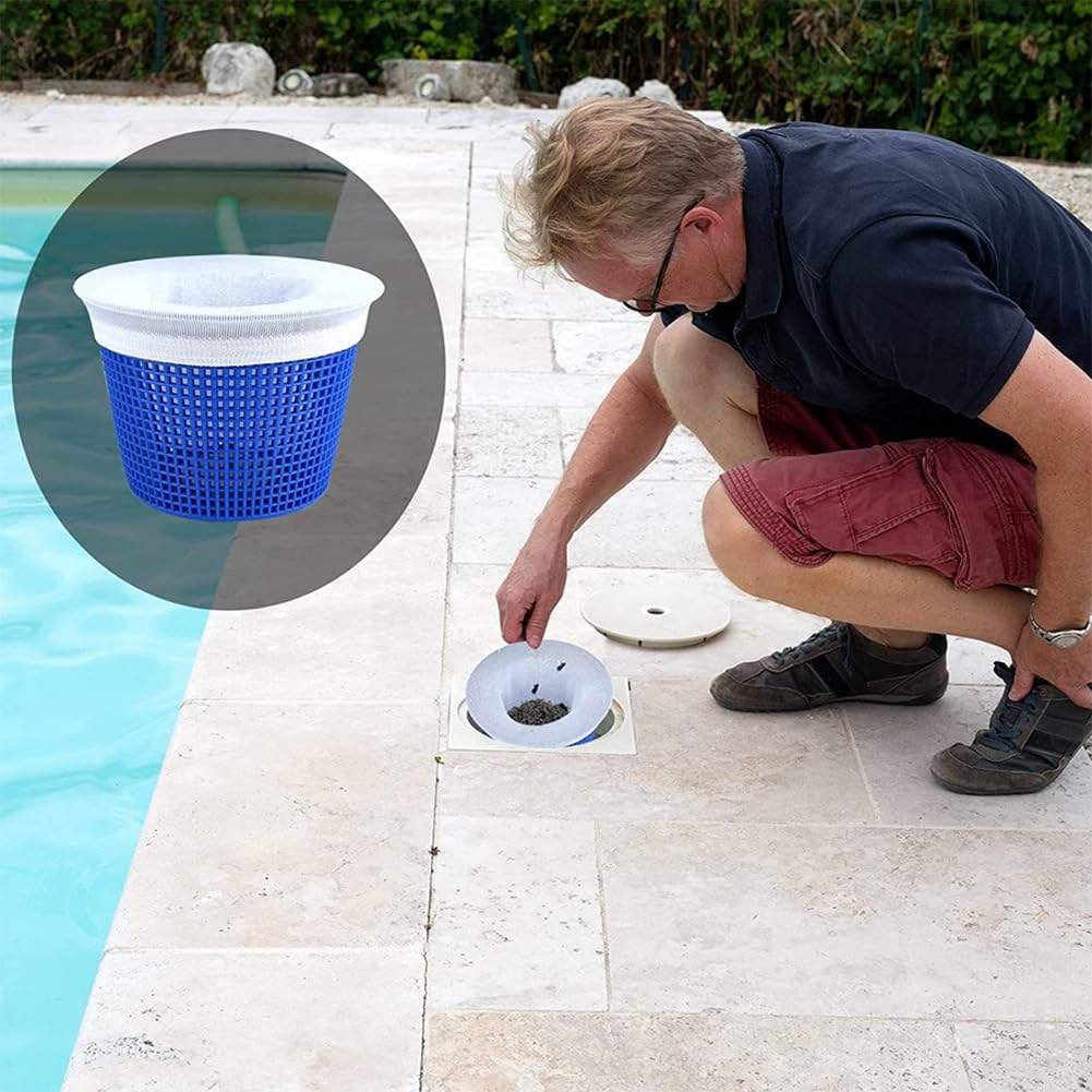 Lot de 100 chaussettes de skimmer de piscine pour filtre de piscine, paniers filtrants et skimmer pour filtrer la saleté et les feuilles, système de filtration, filtre à panier blanc