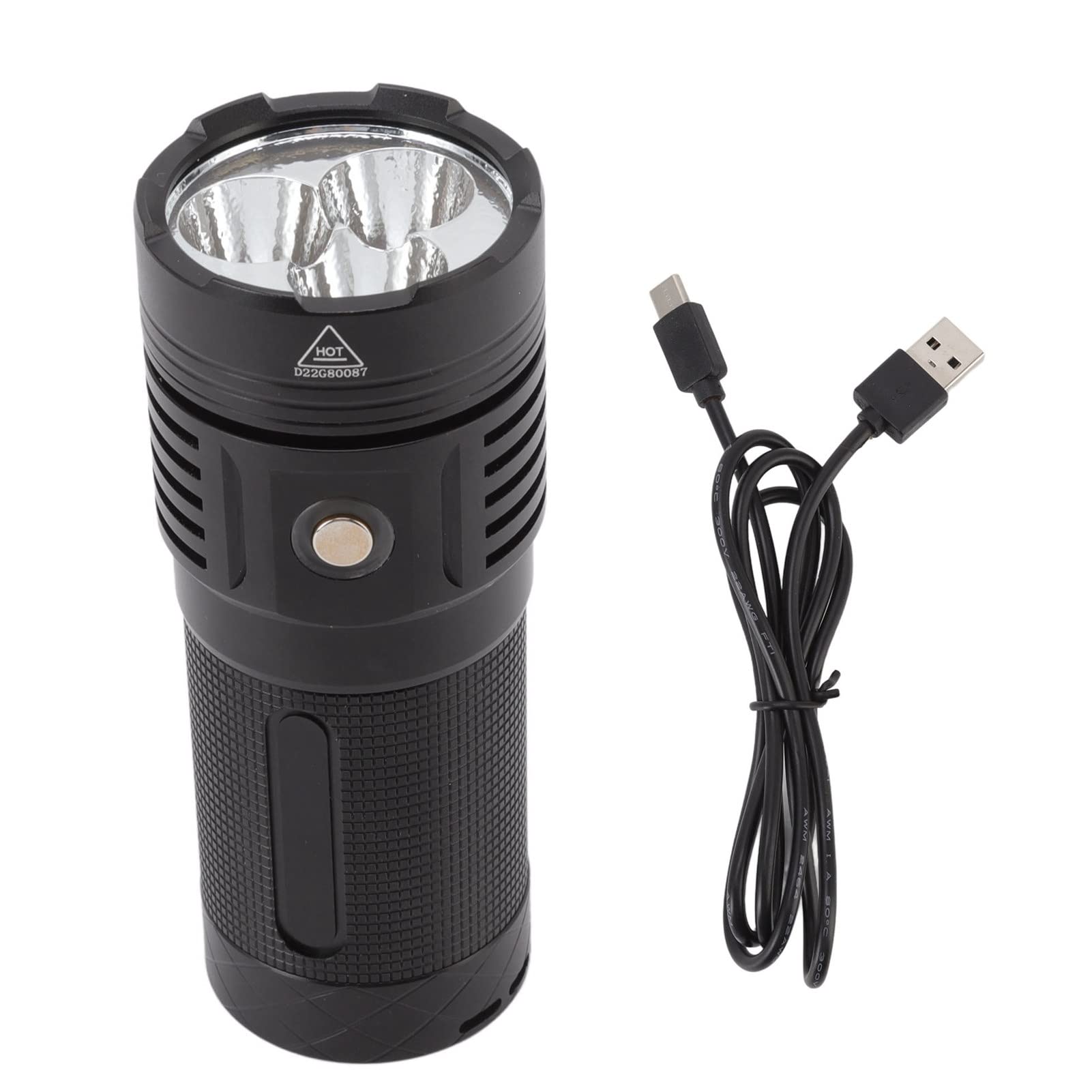 Cocoarm Latarka LED Stop Aluminium Mocna Latarka 8000 Lm 5 Trybów Ładowanie Typu C IPX6 Wodoodporny Zasięg 600 M na Kemping Piesze Wycieczki Wspinaczka Górska Jazda na Rowerze