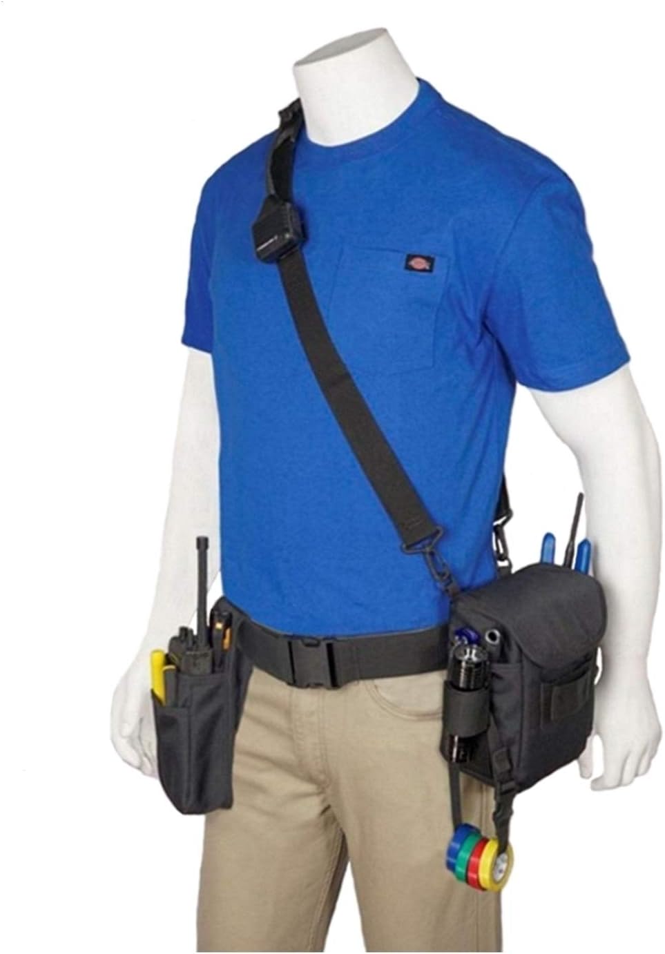 RTP-401P Nylon Radio Shoulder Holster Tool Pouch Radio Strap Universal Adjustable Radio Pouch 12 Separate Pouches to Help Carry Essential Tools Plus a Two-Way Radio RTP-401P Made in USA