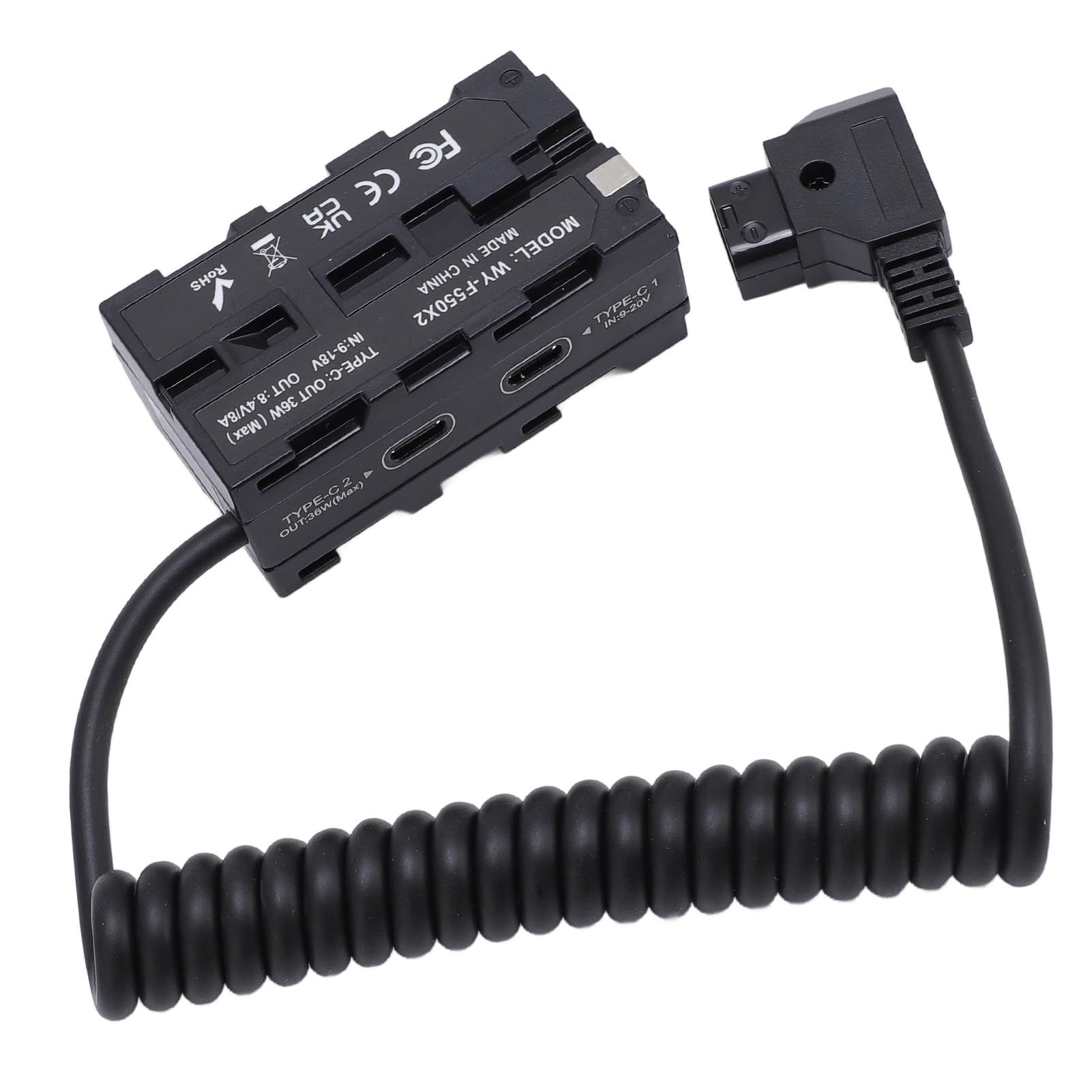 Alomejor Adaptador de Corriente de Batería Ficticia con Entrada Dual