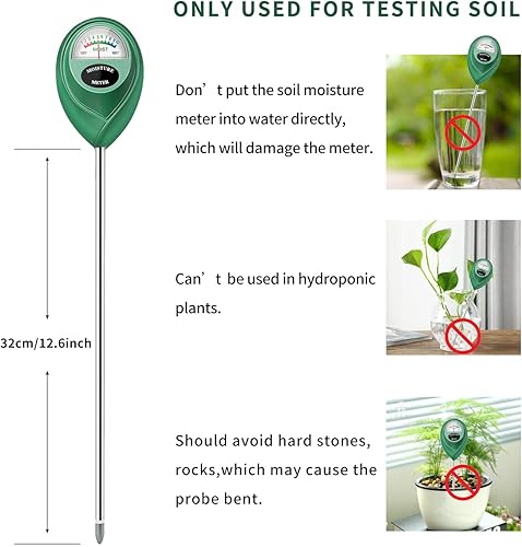 Miniatura 6 de Medidor de humedad del suelo, paquete de 2 monitores de humedad de suelo de sonda larga para plantas de casa, sensor de humedad del higrómetro del