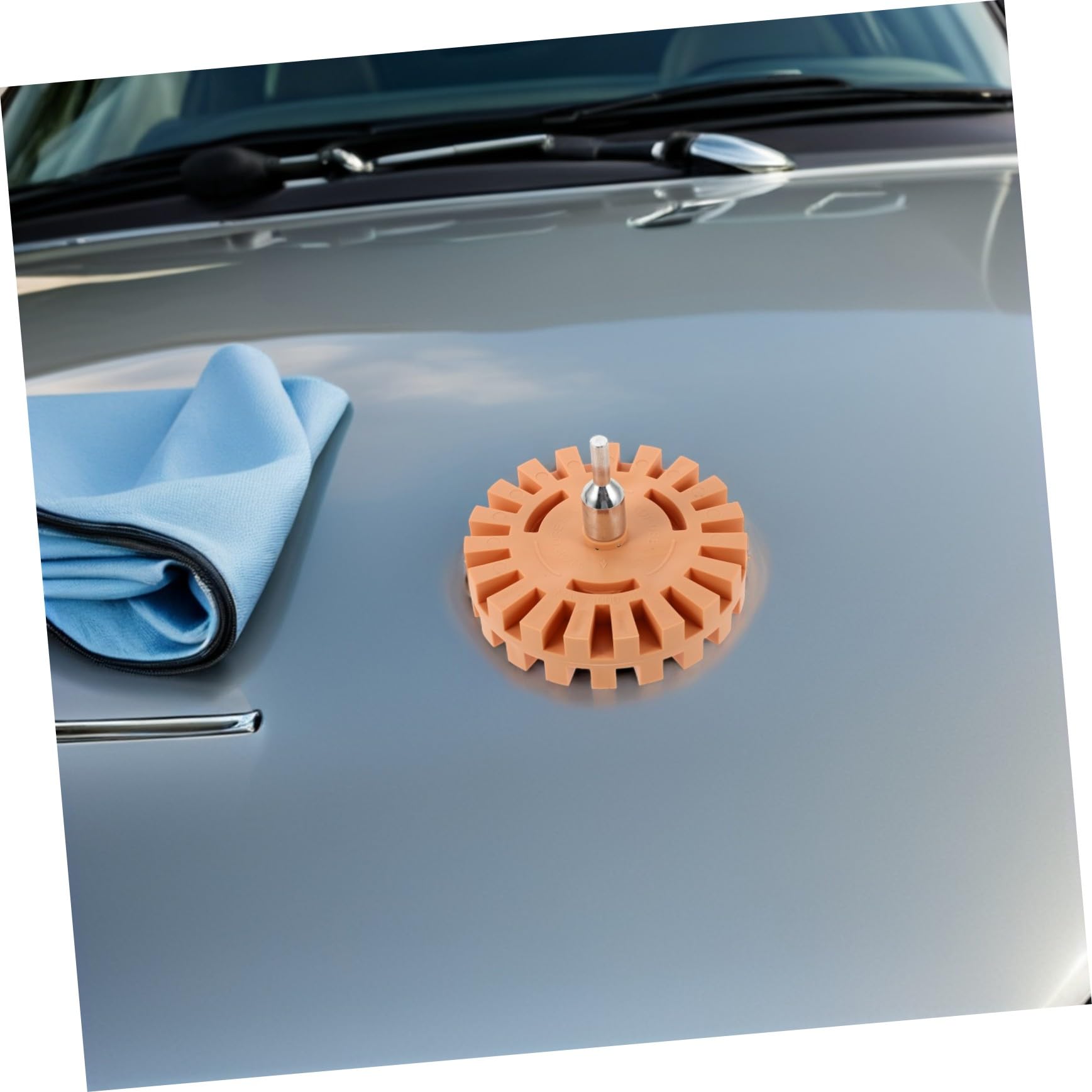 Gatuida Gezahntes Gummirad 2 Stück zur Klebstoffentfernung 100mm 4 Zoll und Effizienter Reinigung Aufkleberentferner mit Präzisem Zahnraddesign für Auto und Wohnmobil