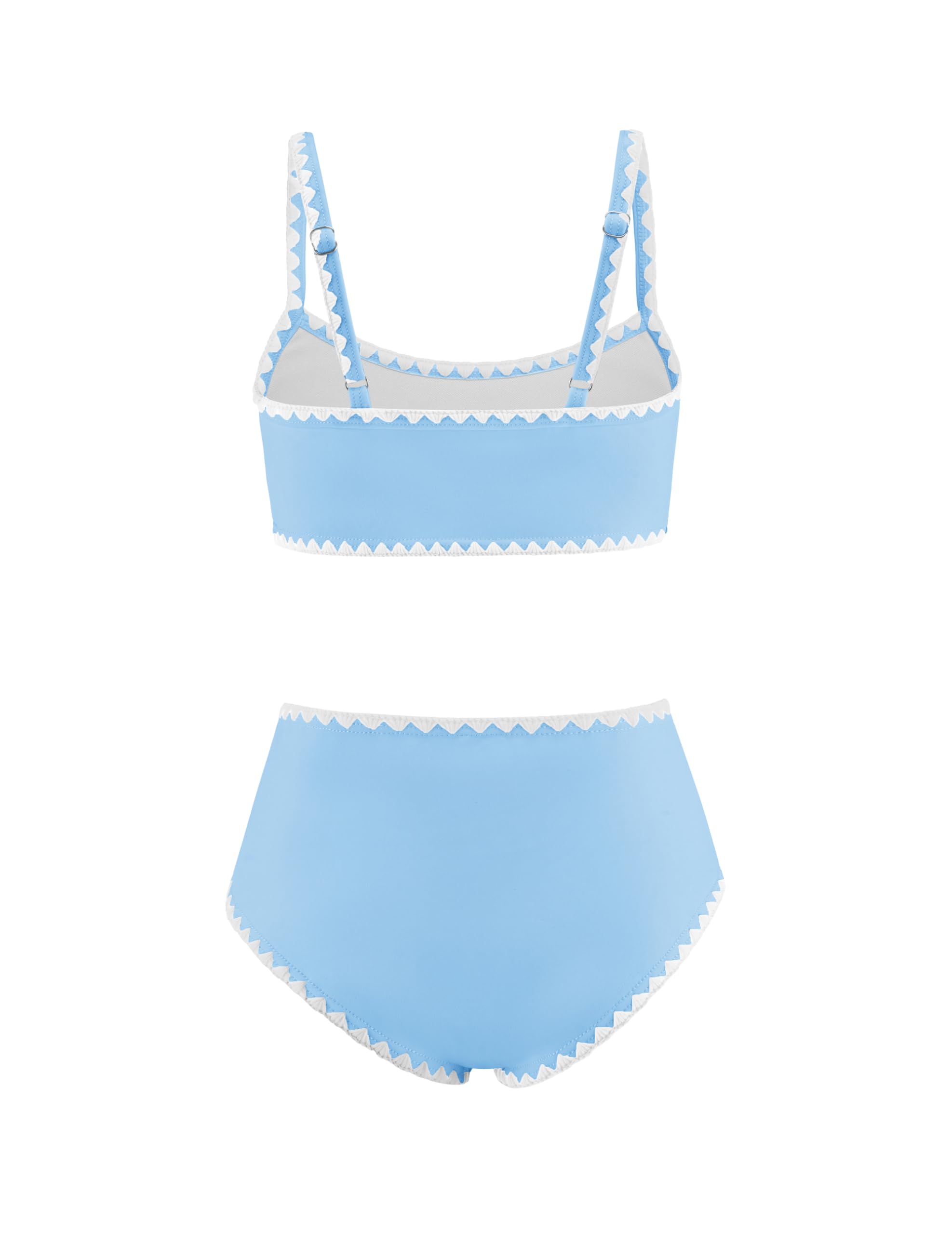 Arshiner Fille Ensemble Bikini Trois Pieces Haut Sport Taille Haute Culotte Jupe Plage Piscine Sechage Rapide Elastique Enfant 7-16 Ans