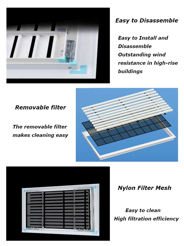 200 X 200 Mm Cubierta De Ventilación Ranuras De Ventilación Cuadradas Planas Aberturas De Ventilación HVAC Para Baño Oficina En Casa - Rejilla | 50x50cm/20x20in