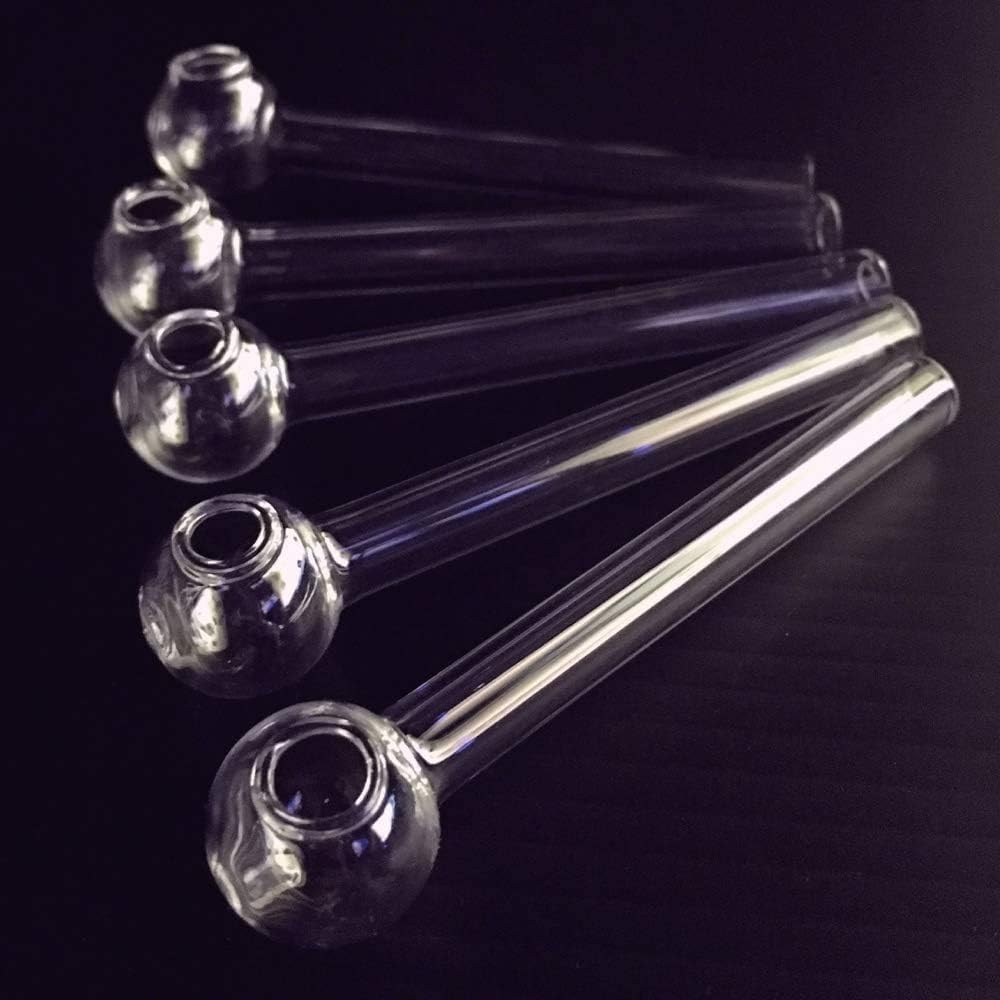 Niceglass 6ピース厚ガラスオイルバーナー透明オイルバーナーパイプ管オイルネイルガラス