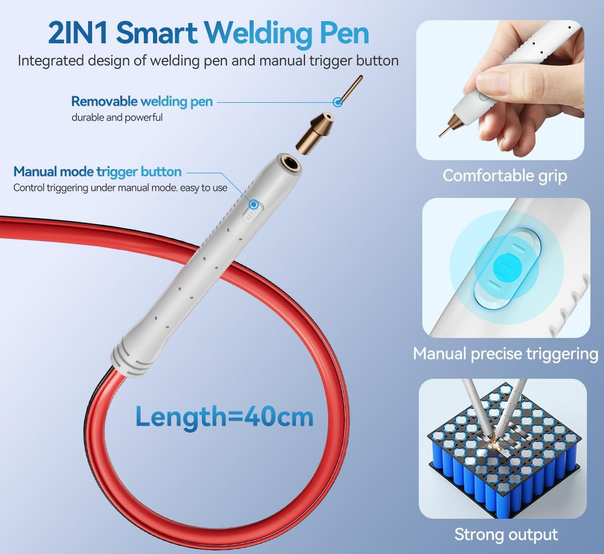 5000mAh Battery Spot Welder, AWithZ 90 Gears Adjustable 2" LCD Screen Spot Welder, Replaceable Pen Tip 18650 Spot Welder Kit with Manual Control Pen, Mini Spot Welder for Lithium Batteries (U3 Pro)