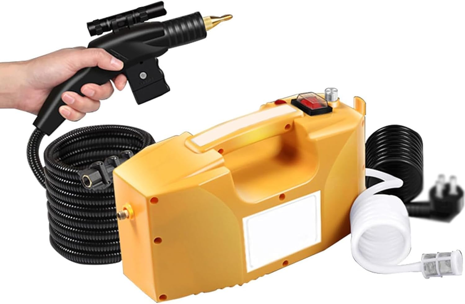 Multi-Purpose Steam Cleaner & Handheld Steam Generator Auto Water Supply with Tool Box for Shop & Hotel Cleaning,for Commercial Cleaning Workers (Yellow)