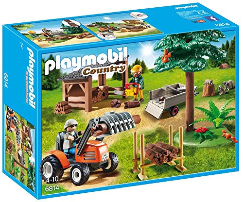 PLAYMOBIL Vida en el Bosque - Leñador con Tractor (6814)