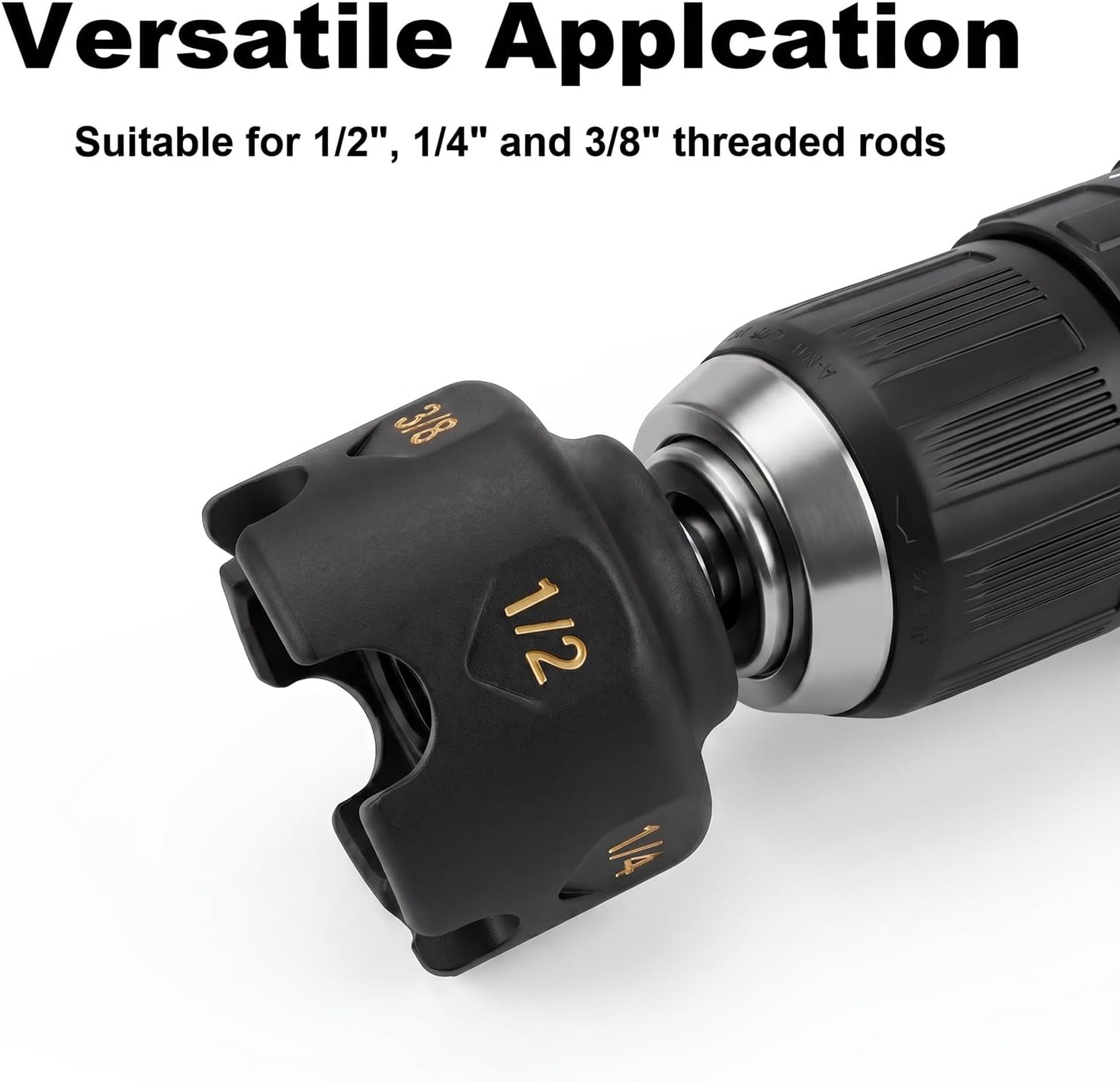 Nut Runner for Fast Nut and Bolt Removal, All thread Nuts Driver Nuts Remover Bolt Extractor Tool Threaded Rod Nut-Runner Nut-Running Tool for 1/4", 3/8", 1/2" Threaded Rods