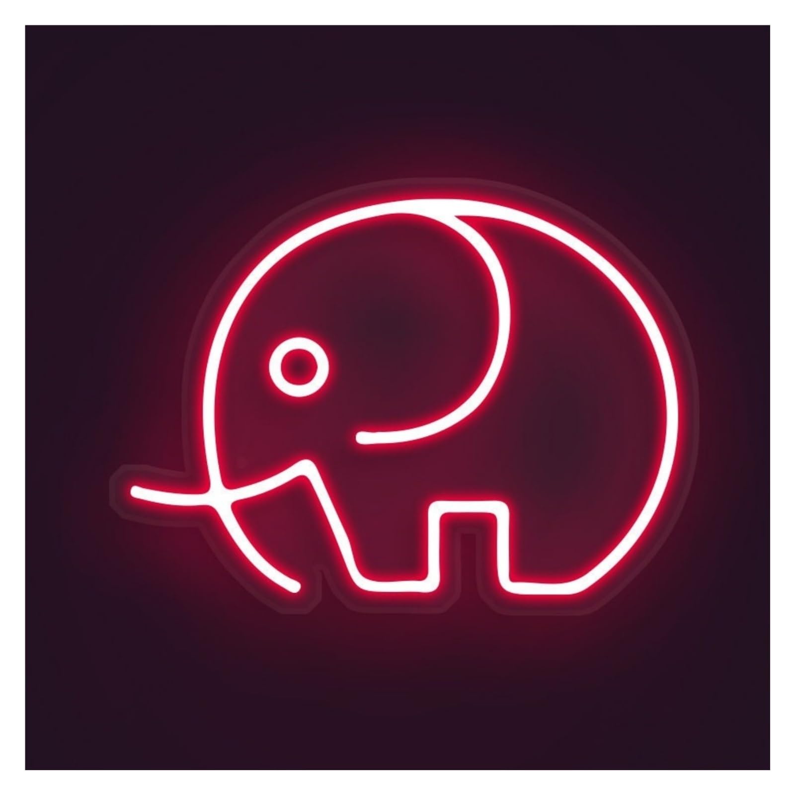 RONGCH Hanging Art Neon Signs Elephant Animal Neon Sign, Suitable for Bedroom Decor with Brightness Adjustable 30cm(F)