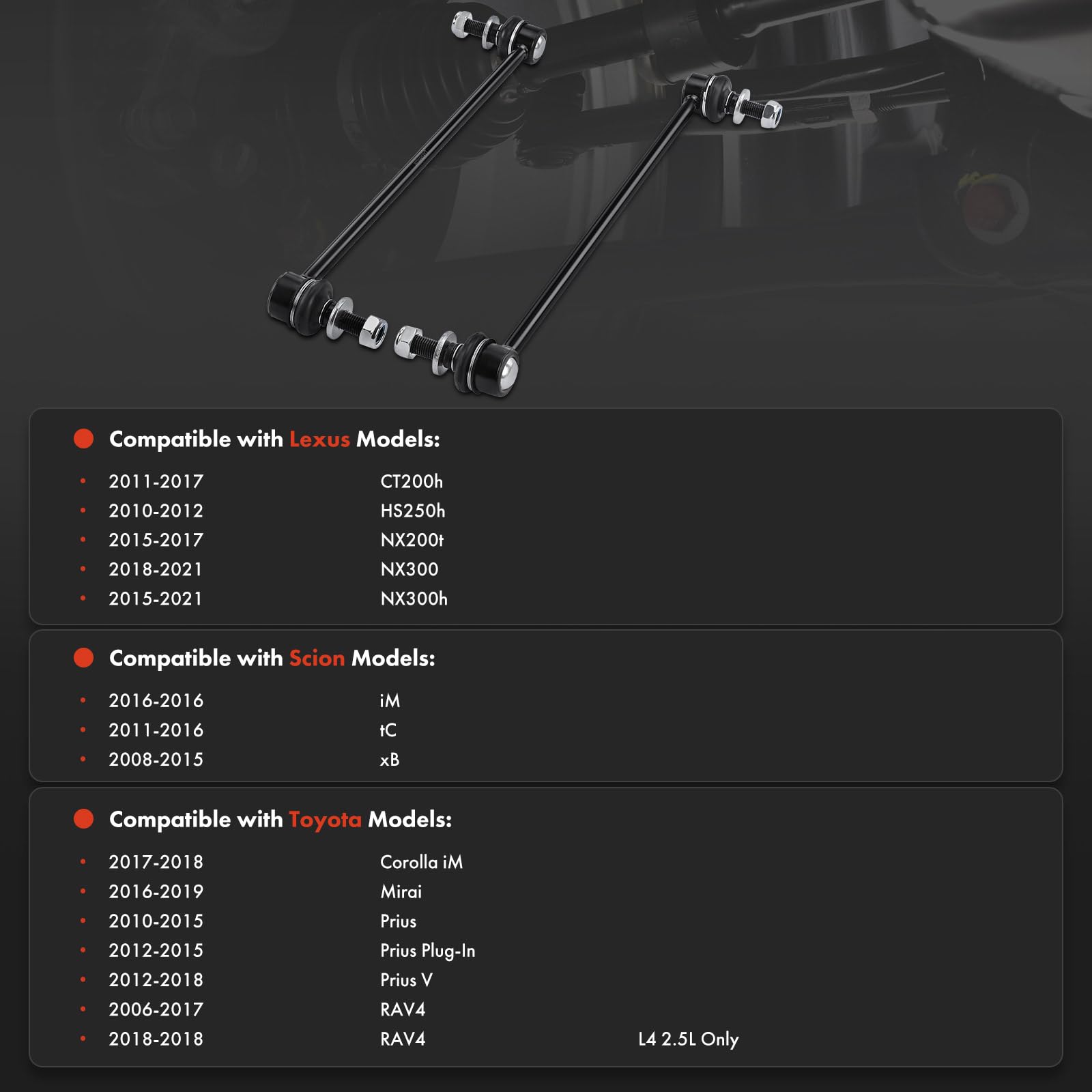 Amazon.com: A-Premium 2 x Front Sway Bar Links Stabilizer Bar Amazon.com: A-Premium 2 x Front Sway Bar Links Stabilizer Bar