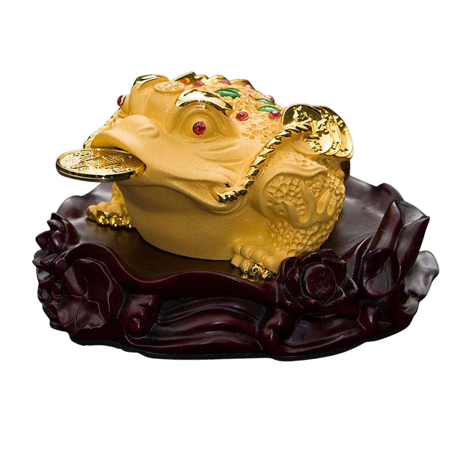 Chinese Feng Shui Money Toads Sculpture Feng Shui Chan Chu Mini Three Legged Collection Resin for Table Bookshelf Car Dashboard/1109