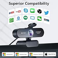 Vista 9 de EMEET Cámara web 1080P con micrófono C960 Nova 96 FOV Cámara web gran angular 2 micrófonos Webcam con cubierta de privacidad Plug & Play Cámara web