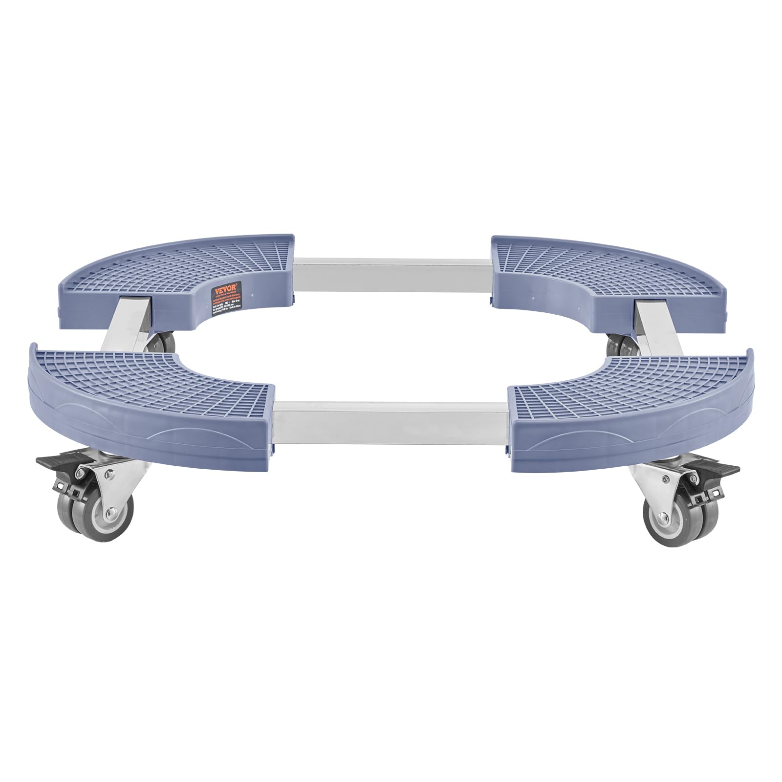 VEVOR Carrito de Bote de Basura, Carrito con Ruedas Multifuncional con 4 Ruedas Bloqueables, Carga de 181,4 kg, Base Redonda con Ruedas para Bote de Basura, Ajustable de 380 mm - 580 mm, Azul