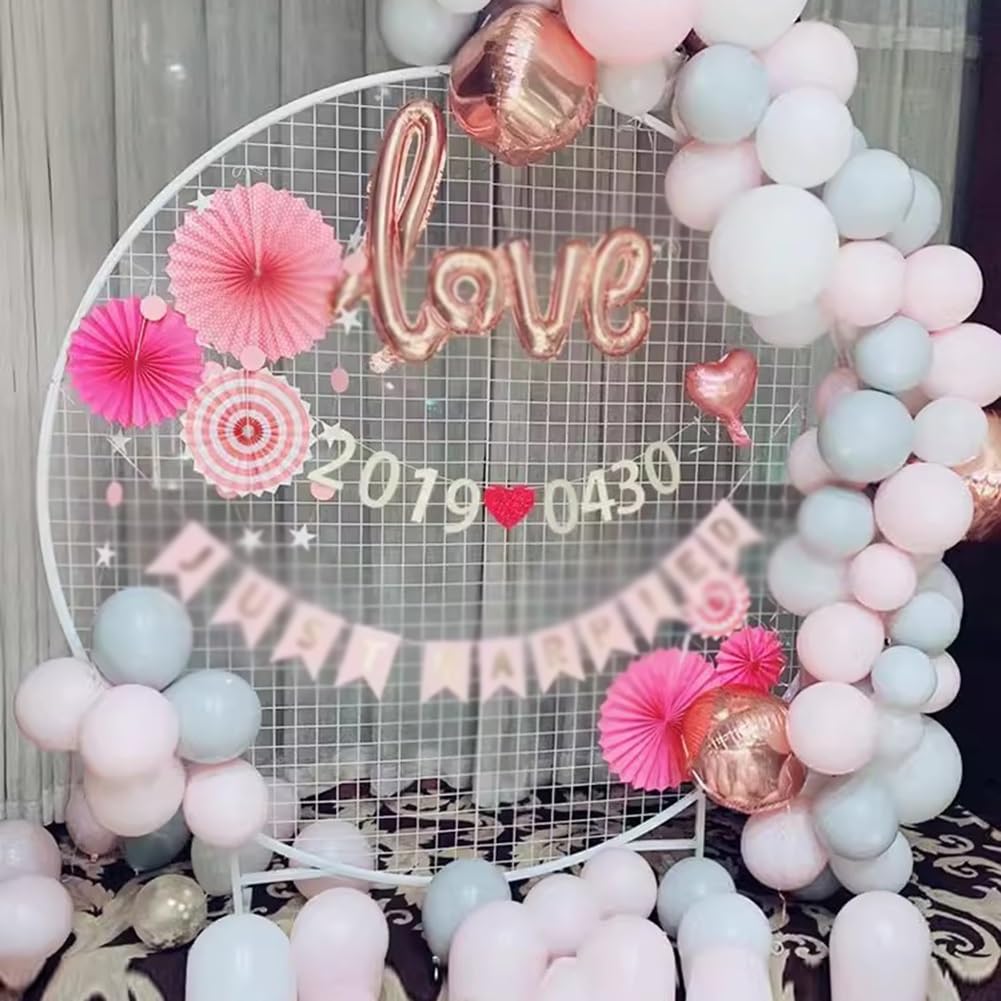 Zfmnoyev Wall Panels Grid Display Rack, Circular Movable Storage Rack, Crafts Organizer with 30 Clip, for Retail, Trade Show, Arts Craft Fair(White,100cm)