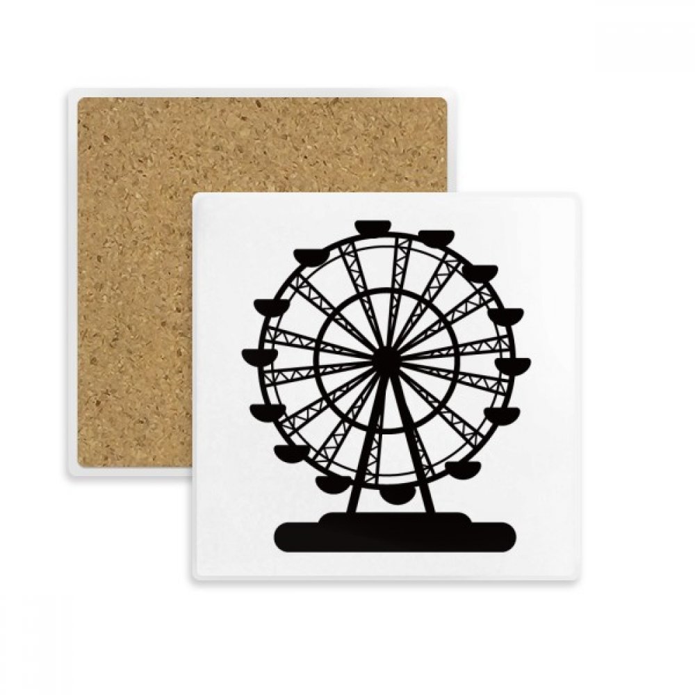 Dessous de verre grande roue silhouette en pierre absorbante pour tasse et verre