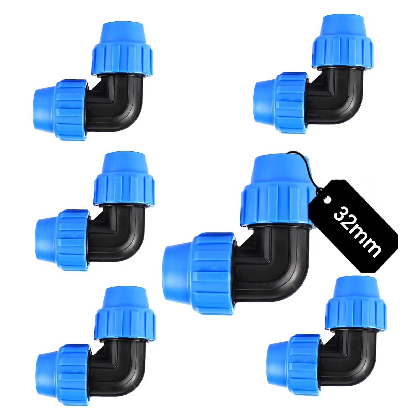 Ukbuyqc Blue 6Pcs 32Mm To 32Mm Elbow Adapter Connector, Hose To Hose Connector, Versatile Hose Pipe Fittings For Ppr, Pe, Pvc And Other Water Pipes