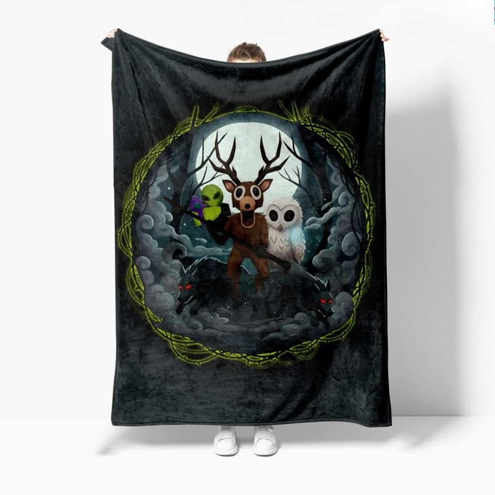Axolotl Boys M 99 Nights In The Forest Blanket Funny 99 Nights In The Forest Throws Blanket - Soft Lightweight Plush Cozy (,S: 51In X 60In)