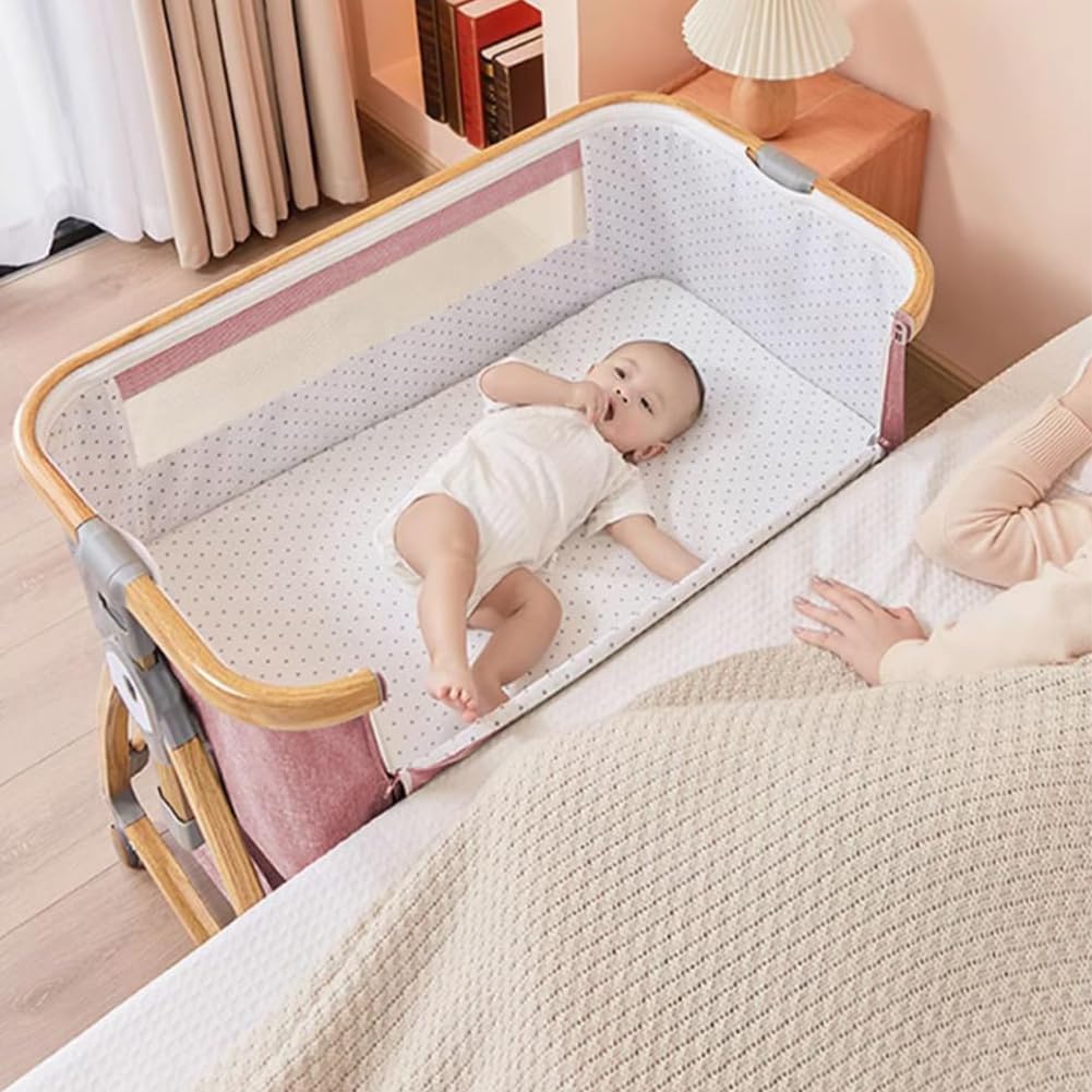 ベビーベッド 添い寝 蚊帳 洗濯可能 収納バスケット キャスタ付 軽量